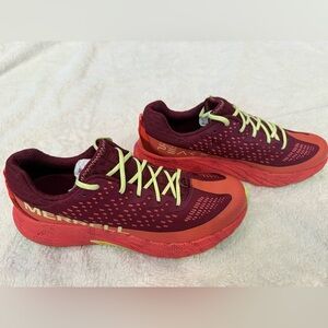 Merrell Women's Agility Peak 5 Trail Runners in rare color Crimson/Blossom